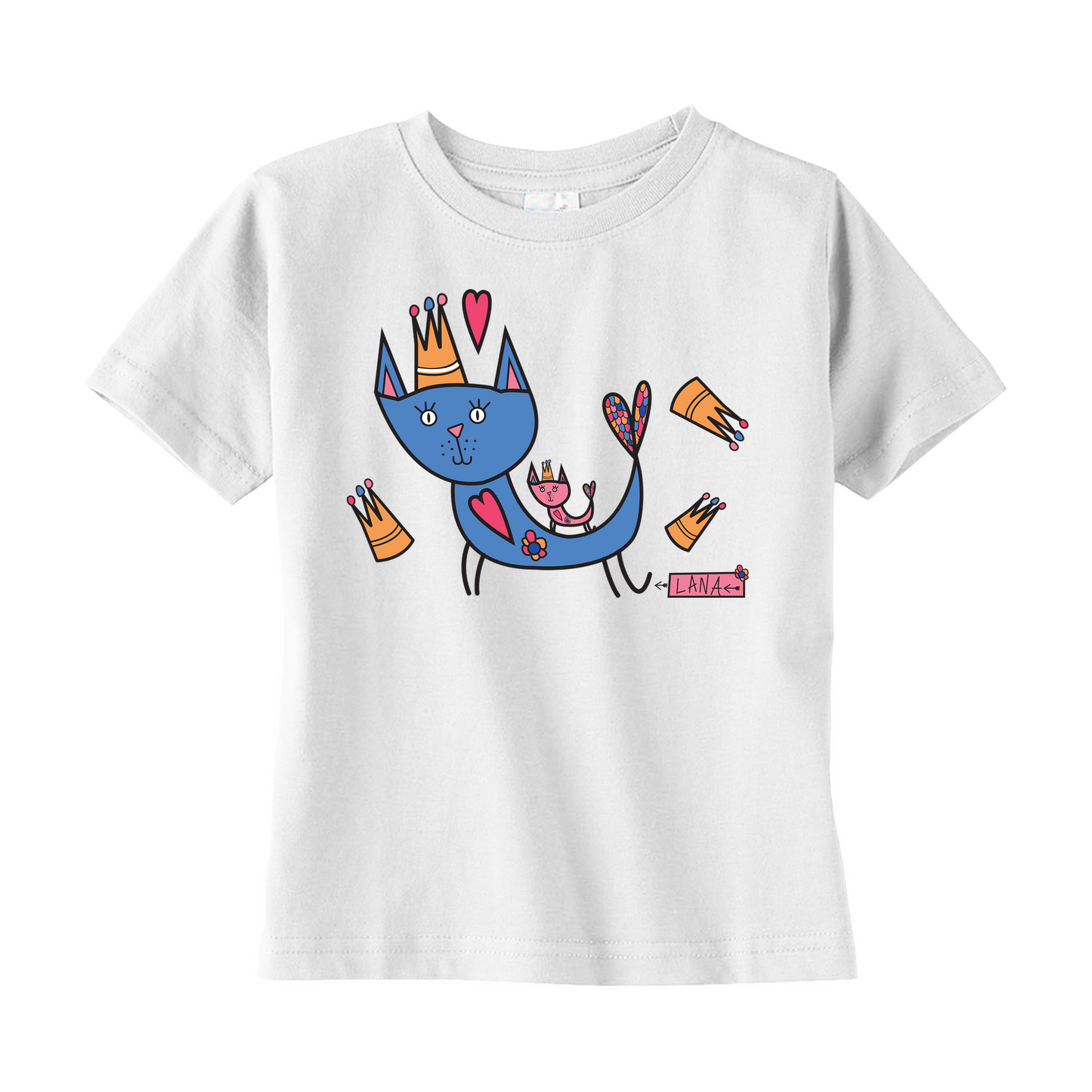 Toddler T-Shirts Royal Cat White