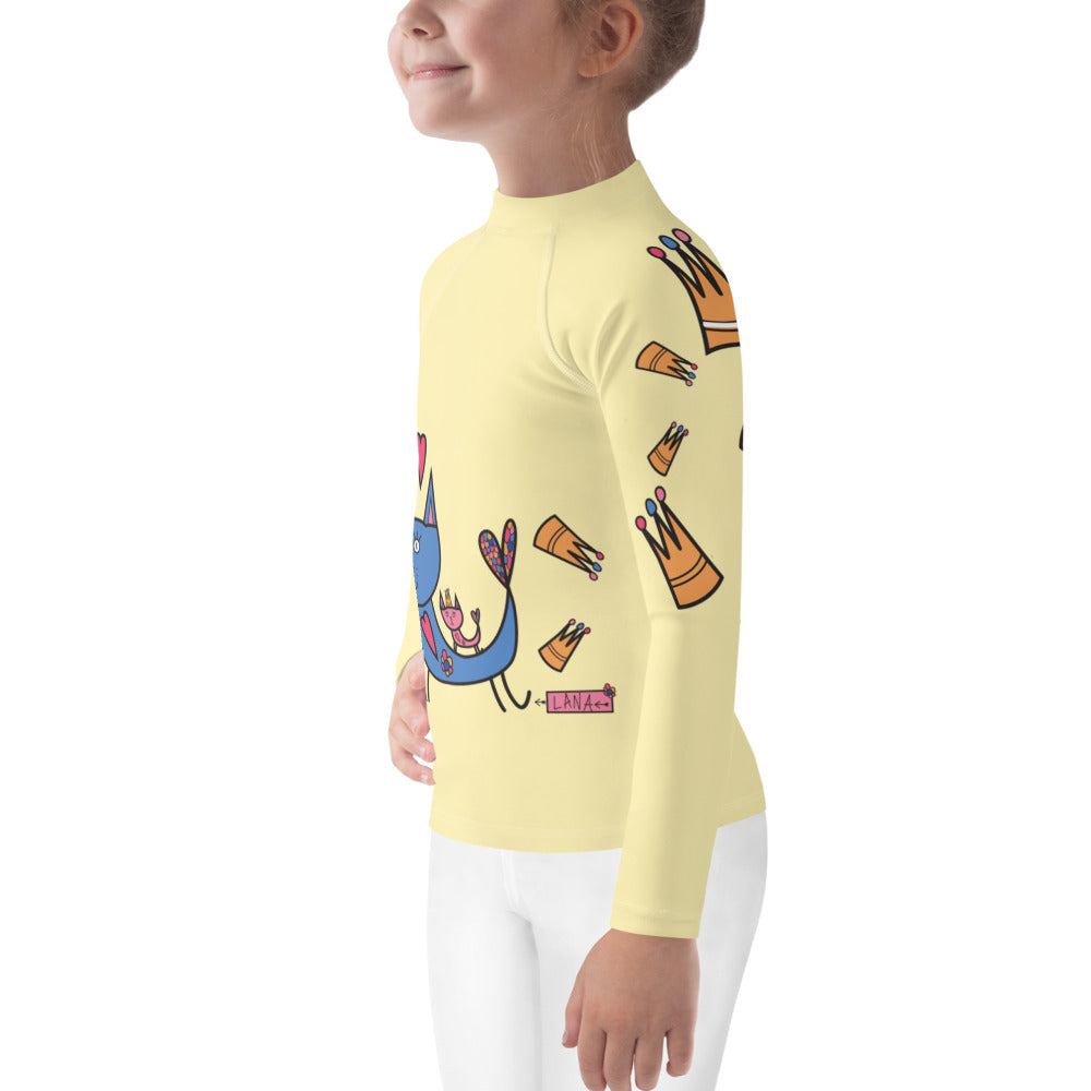 Kids Rash Guard Royal Cat Beige