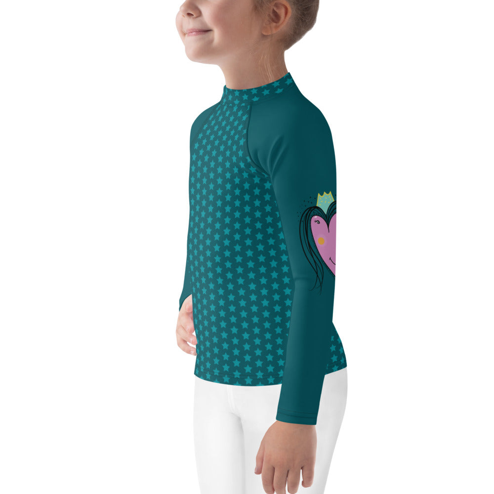 Kids Rash Guard Heart - Blue