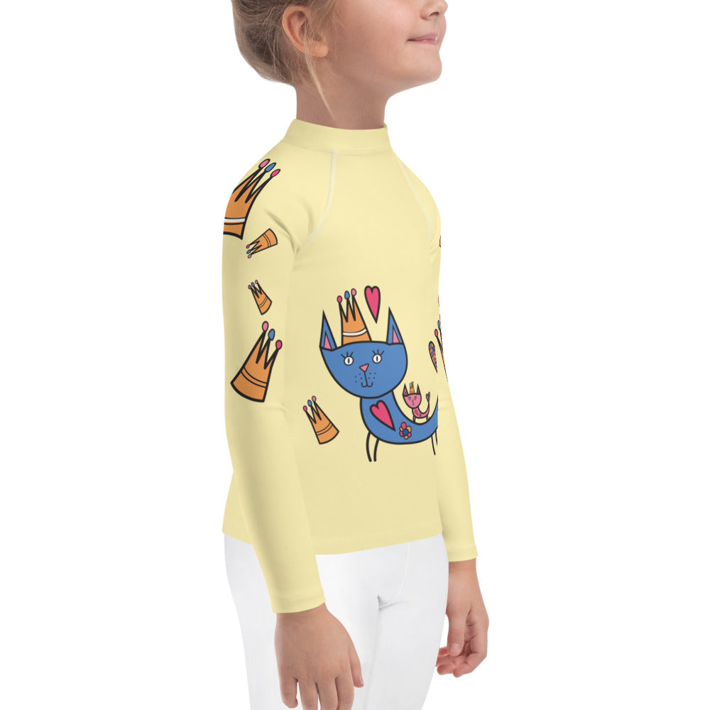 Kids Rash Guard Royal Cat Beige