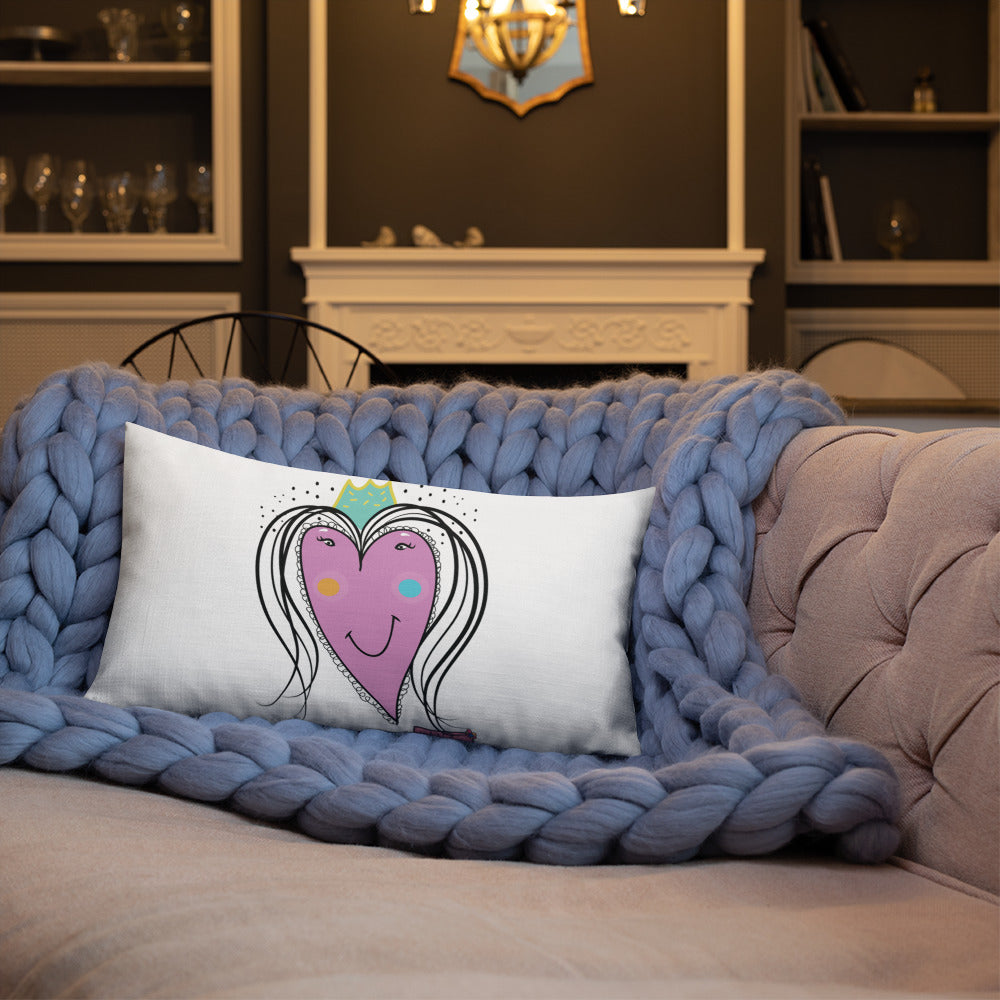Premium Pillow Queen Heart Front 20x12
