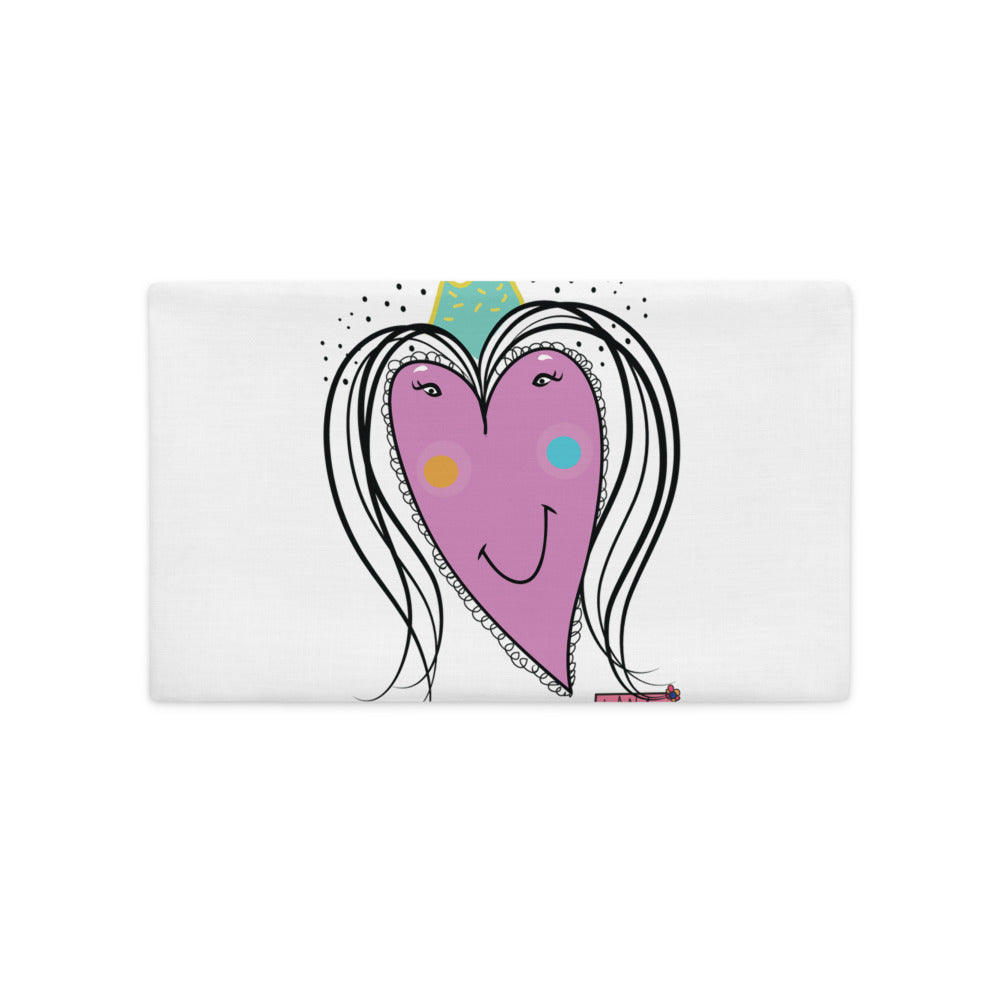 Premium Pillow Case Heart 18x18 Front