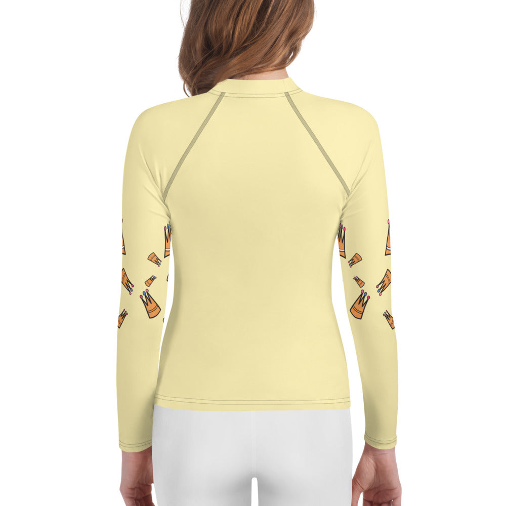 Youth Rash Guard Beige Back