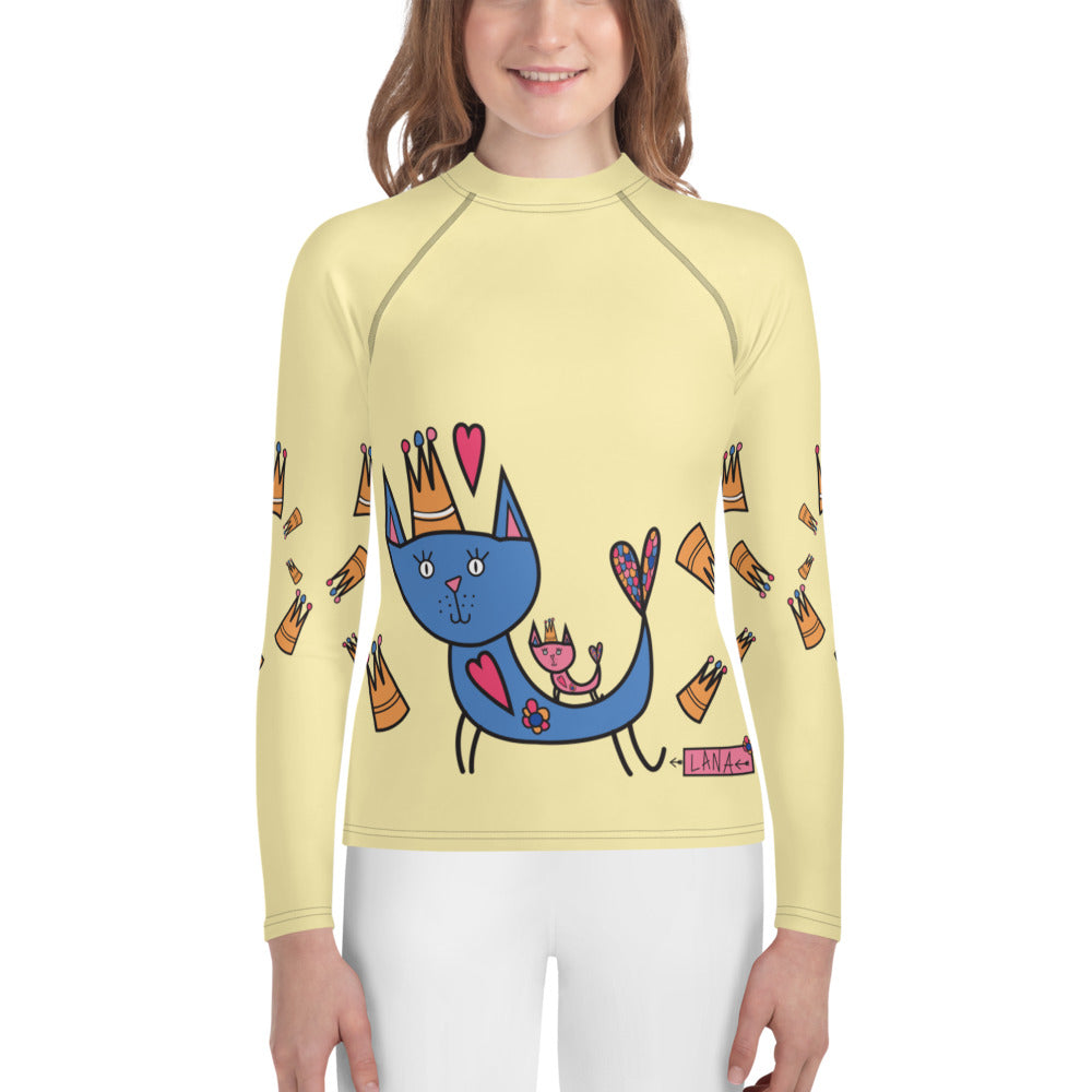Youth Rash Guard Beige Front