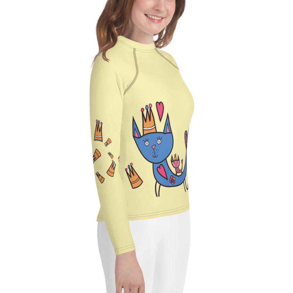 Youth Rash Guard Beige Right