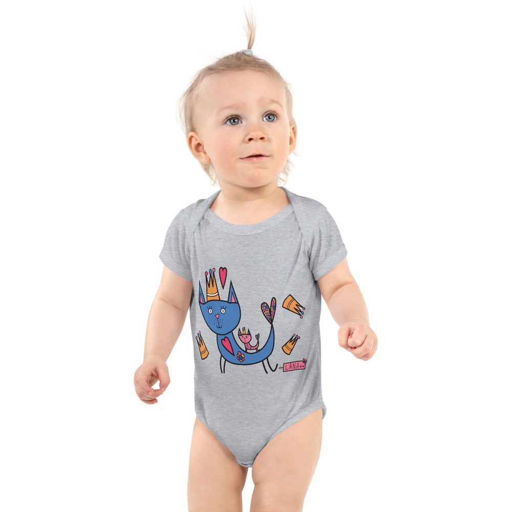 Infant Short Sleeve Bodysuit Cat