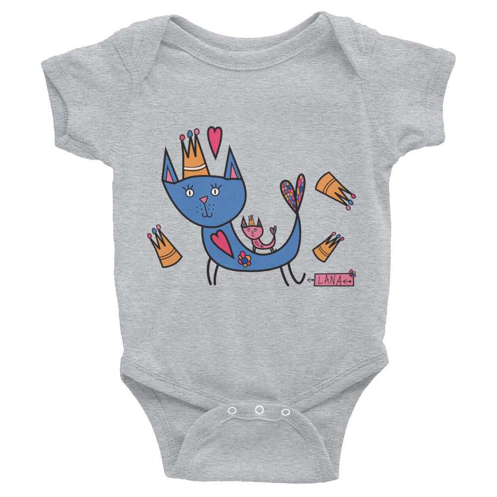 Infant Short Sleeve Bodysuit Cat