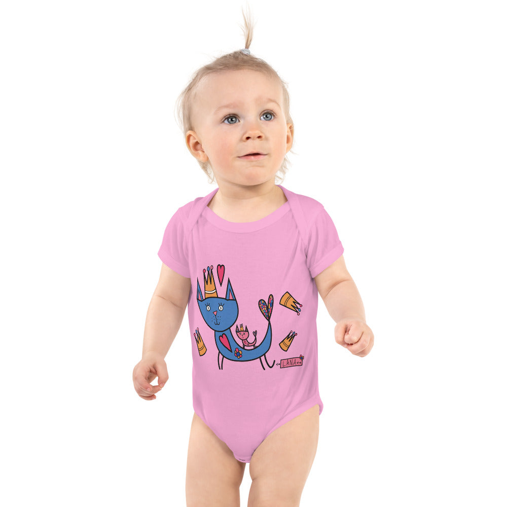Infant Short Sleeve Bodysuit Cat