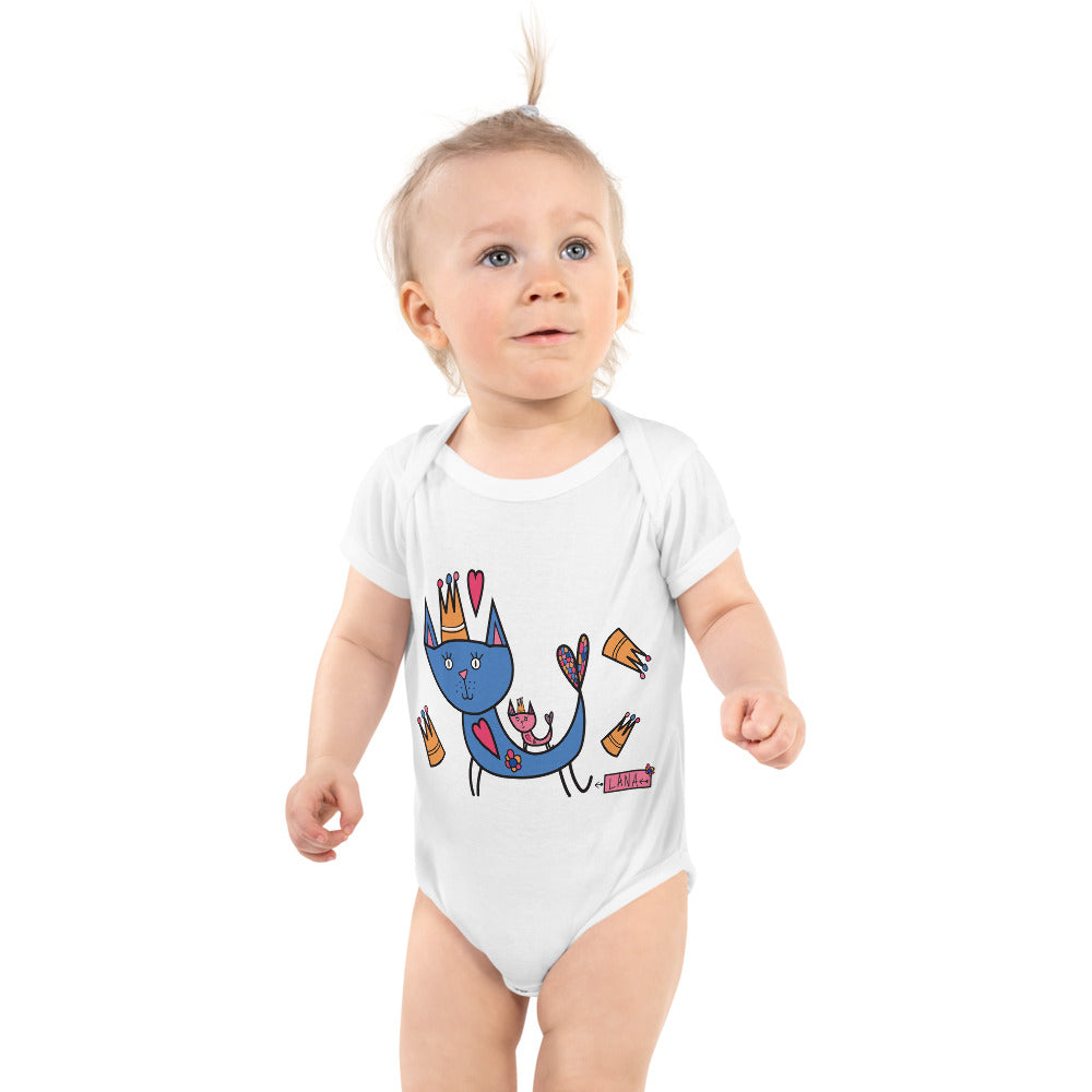Infant Short Sleeve Bodysuit Cat