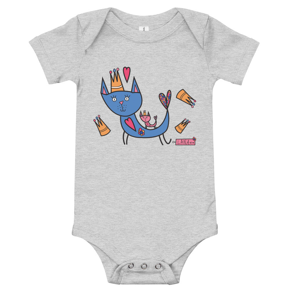 Infant Short Sleeve Bodysuit Cat