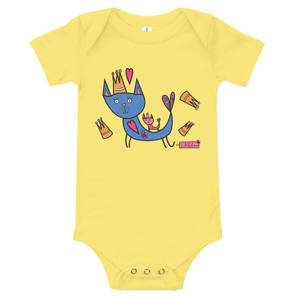 Infant Short Sleeve Bodysuit Cat