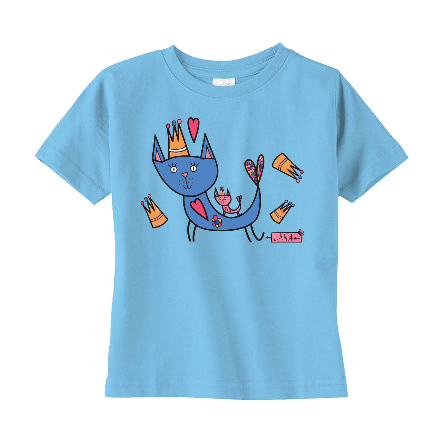 Toddler T-Shirts Royal Cat Light Blue