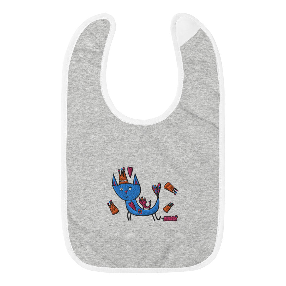 Embroidered Baby Bib Cat