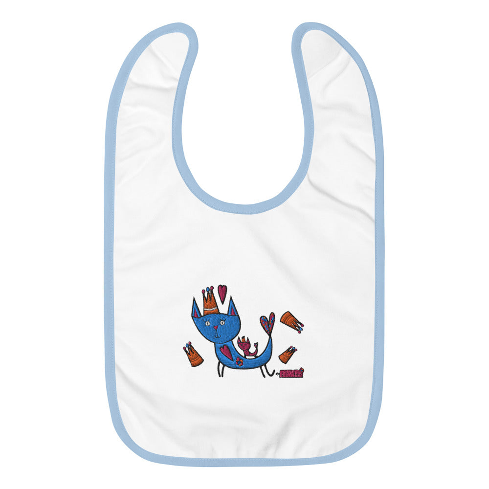 Embroidered Baby Bib Cat