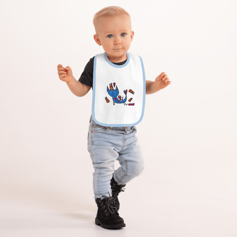 Embroidered Baby Bib Cat