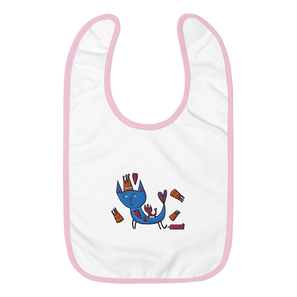 Embroidered Baby Bib Cat