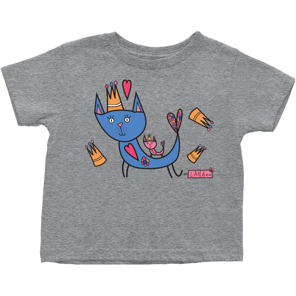 Toddler T-Shirts Cotton Royal Cat Heather Gray